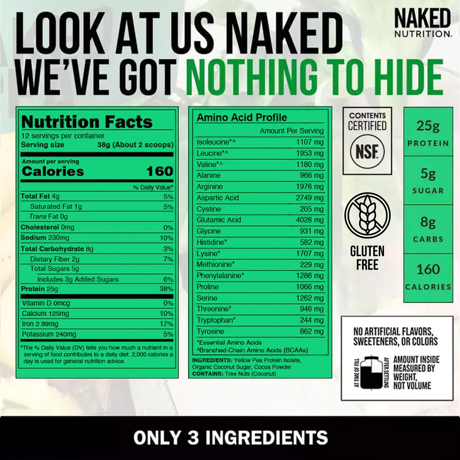 Chocolate Pea Protein Powder | Naked Chocolate Pea - 1LB - Image 4