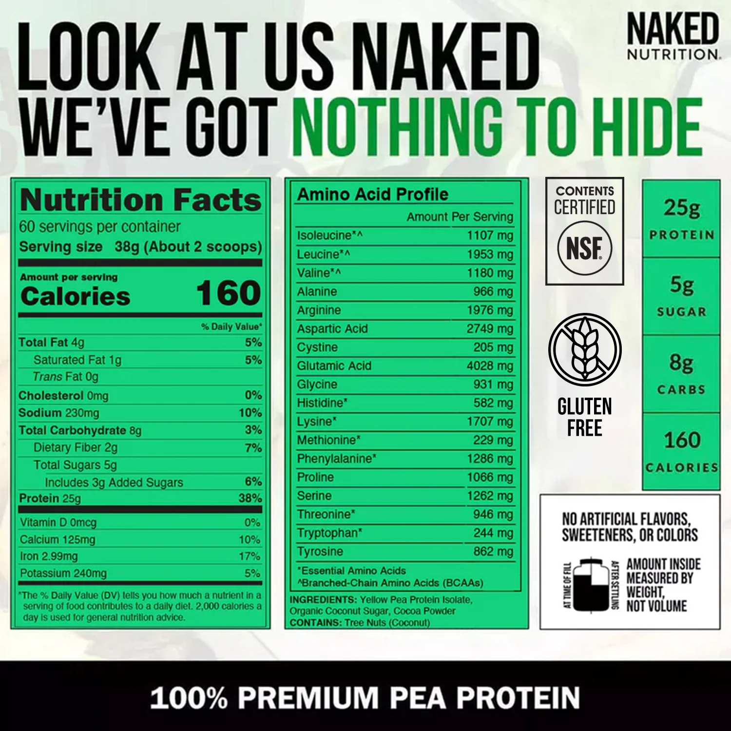 Chocolate Pea Protein Powder | Naked Chocolate Pea - 5LB - Image 4