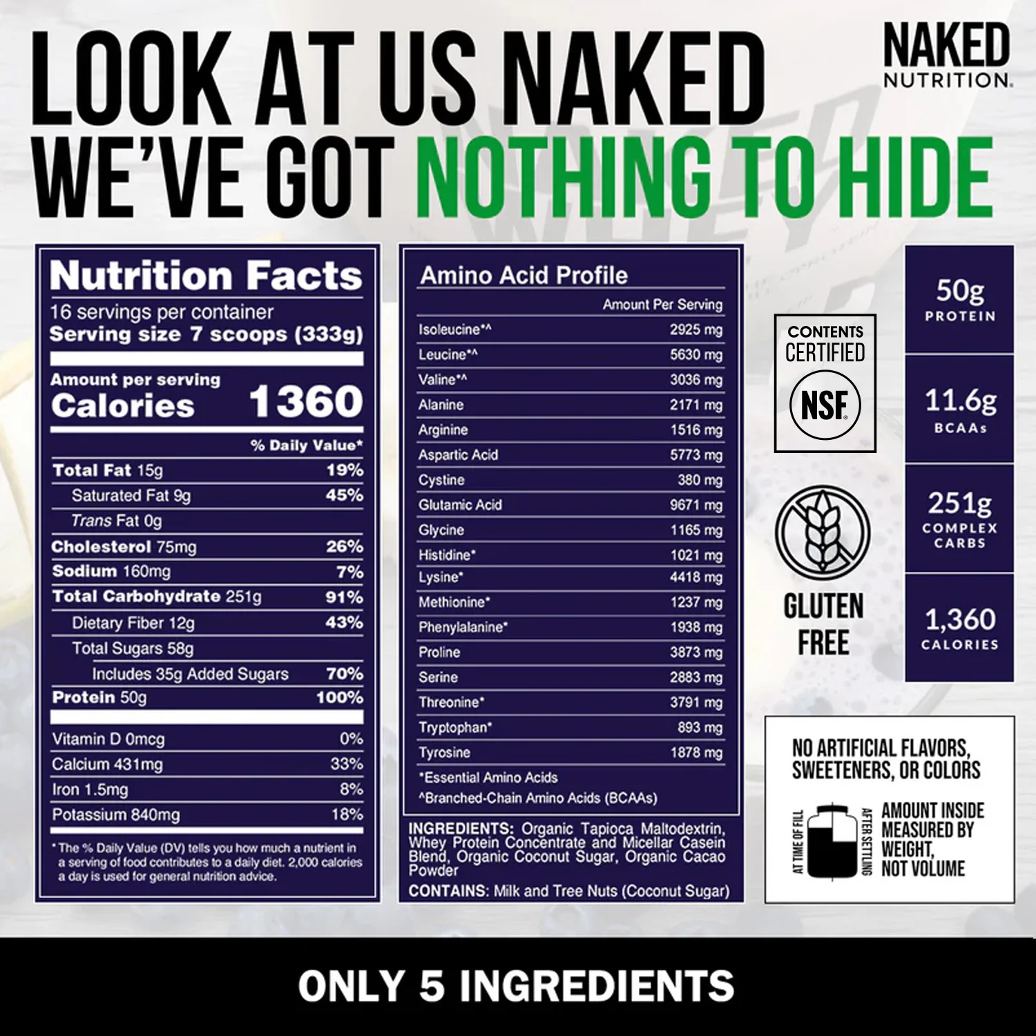 Chocolate Mass Gainer Protein Supplement | Naked Chocolate Mass - 12LB - Image 5