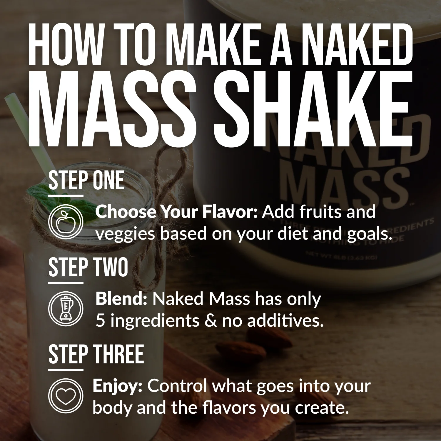 Chocolate Mass Gainer Protein Supplement | Naked Chocolate Mass - 8LB - Image 7