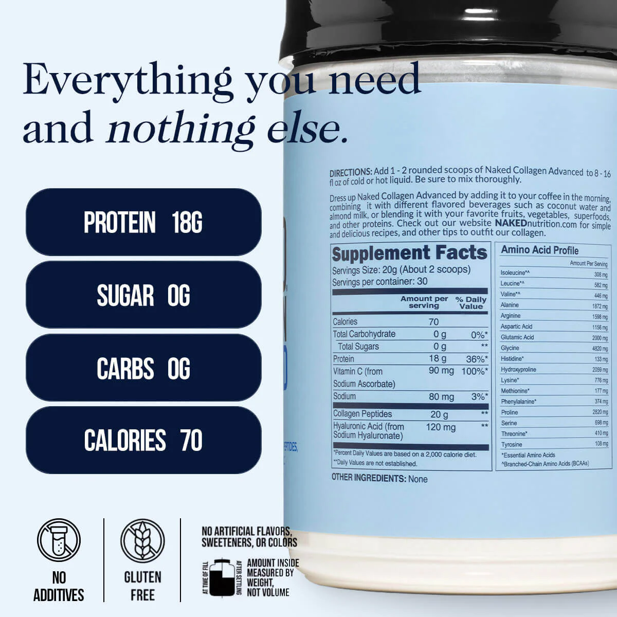 Collagen Peptides with Hyaluronic Acid | Naked Collagen Advanced - 1.3 LB - Image 4