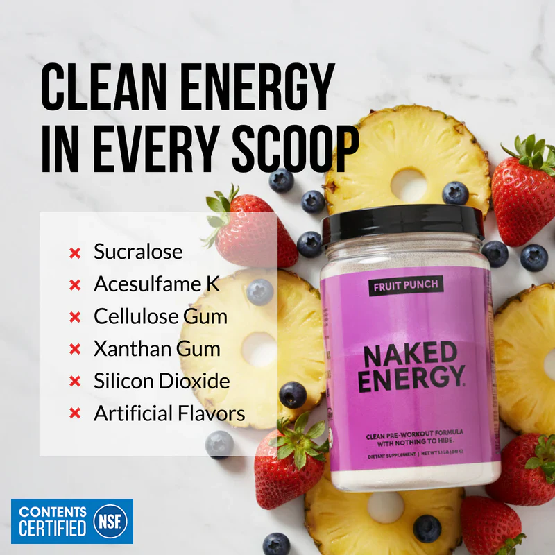 Fruit Punch Pre Workout Supplement | Naked Energy - 30 Servings - Image 4