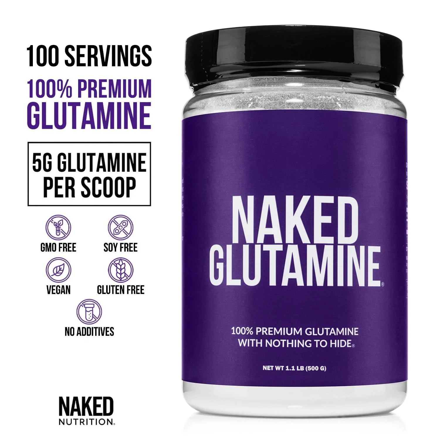 Glutamine Powder | Naked Glutamine 500g - Image 2