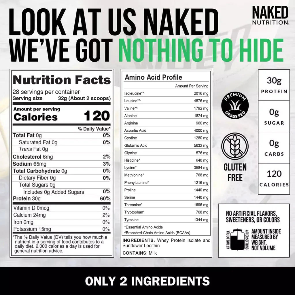 Grass Fed Whey Isolate Protein Powder | Naked Whey Isolate - 2LB - Image 5