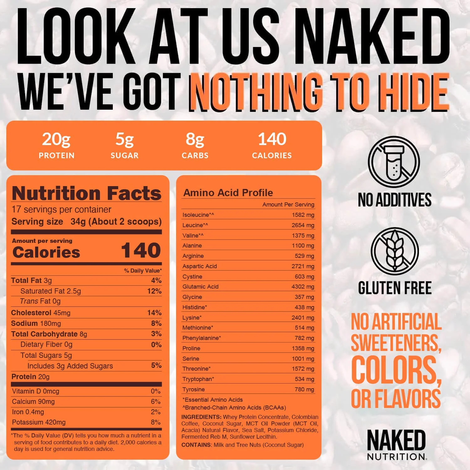 Hazelnut Latte Protein Iced Coffee | Naked Protein Coffee - 17 Servings - Image 2
