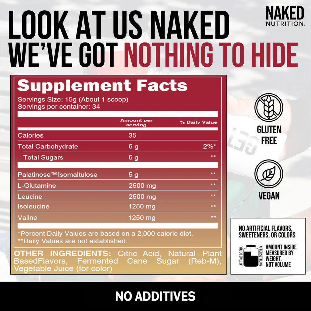Strawberry Lemonade Branched Chain Amino Acids | Naked BCAAs - 34 Servings - Image 2