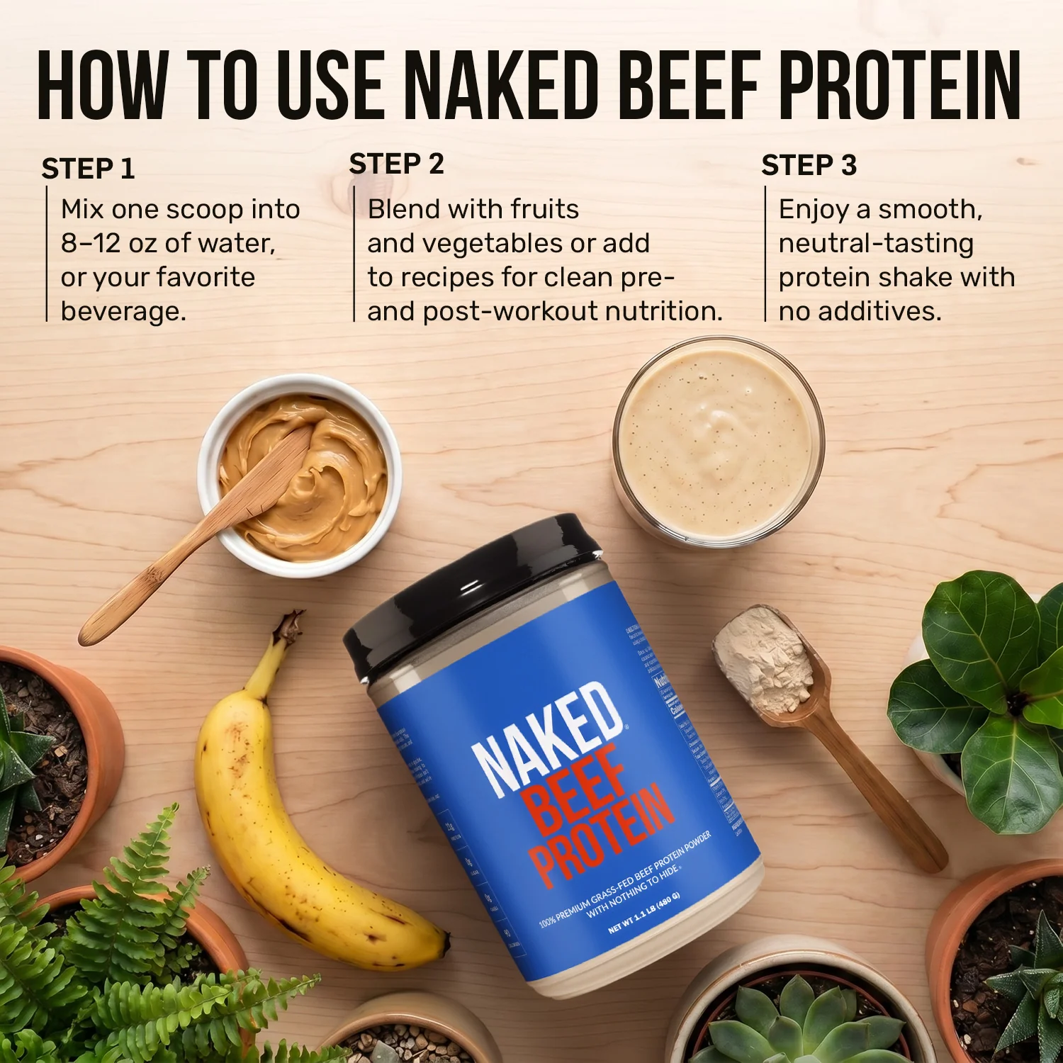 Vanilla Beef Protein Powder | Naked Vanilla Beef Protein - 1.2LB - Image 6