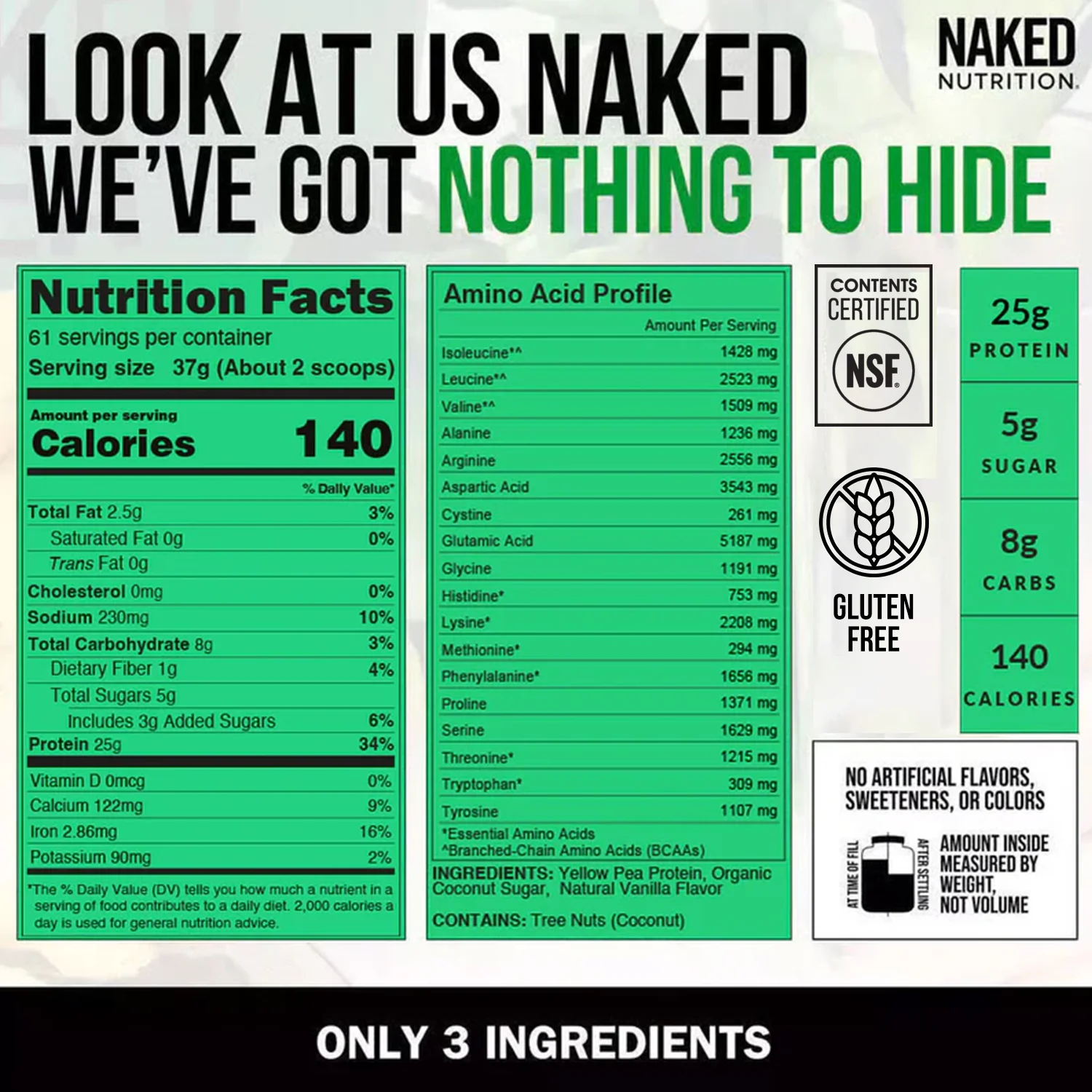 Vanilla Pea Protein Powder | Naked Vanilla Pea - 5LB - Image 4