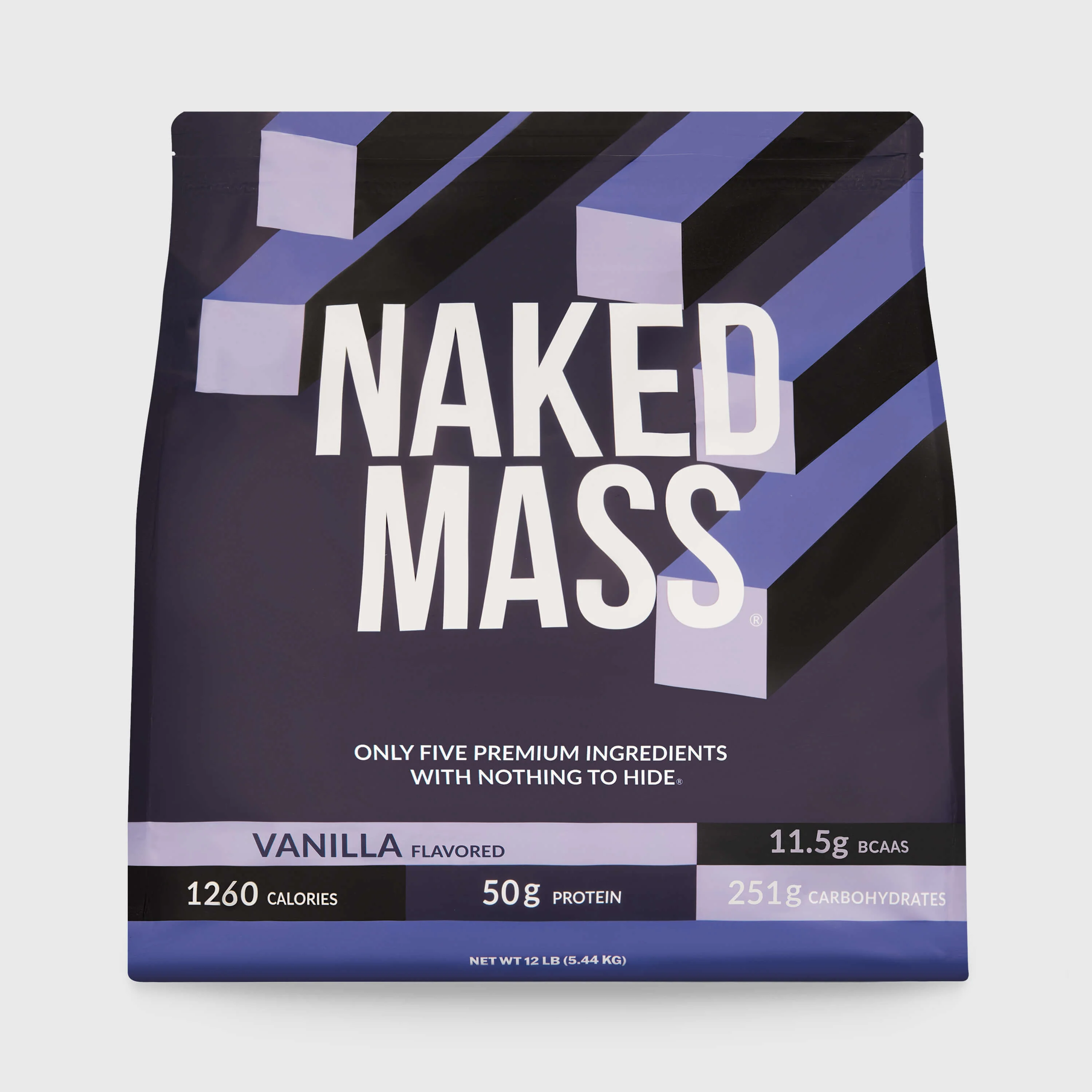 Vanilla Mass Gainer Protein Supplement | Naked Vanilla Mass - 12LB