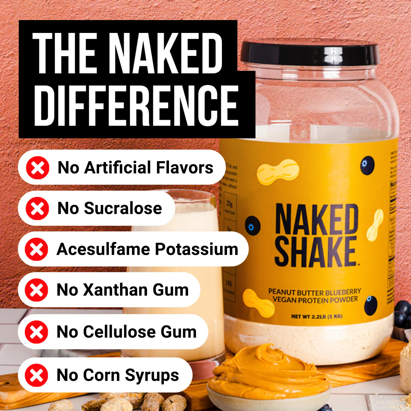 PB Blueberry Vegan Protein | Naked Shake - 30 Servings - Image 2
